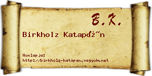 Birkholz Katapán névjegykártya